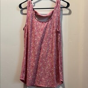Floral Print Pink Tank Top